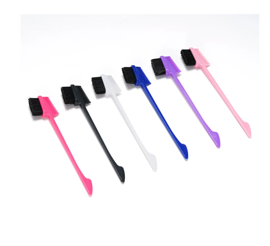 HEYAMO Free Samples Beauty Products Custom Maquiagem Edge Control For Black Hair Pincel Para Cejas Double Sided Makeup Brushes