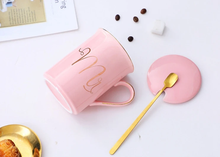 XMas mr and mrs coffee mugs with lid ceramic mug wholesale bone china mug