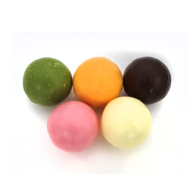 Japanese colorful Orange White Green Brown Pink mini chocolate candy balls sweets wafer in individual wrapping bag