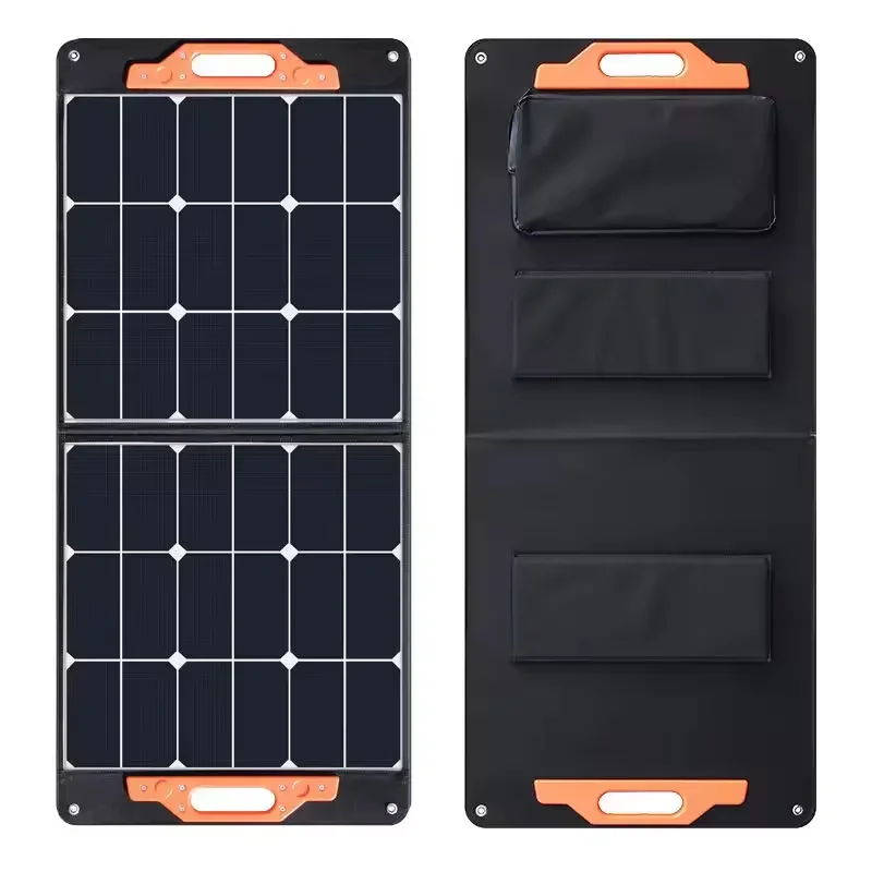 Portable Solar Panel Kit 60W Folding Solar Charger with USB Outputs for 12v Batteries Power Station Camping Trailer Car Marine