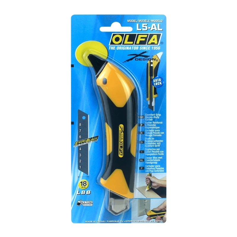 OLFA L5-AL Auto-Lock Sure grip handle made 18mm utility knife X-design heavy-duty cutter
