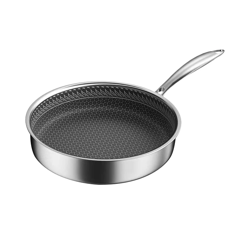 Mofun 5202 Customized Stylish Induction Wok Non-stick Fry Pan Saute Pan with Lid Customised CLASSIC Stainless Steel Flat 2.3mm