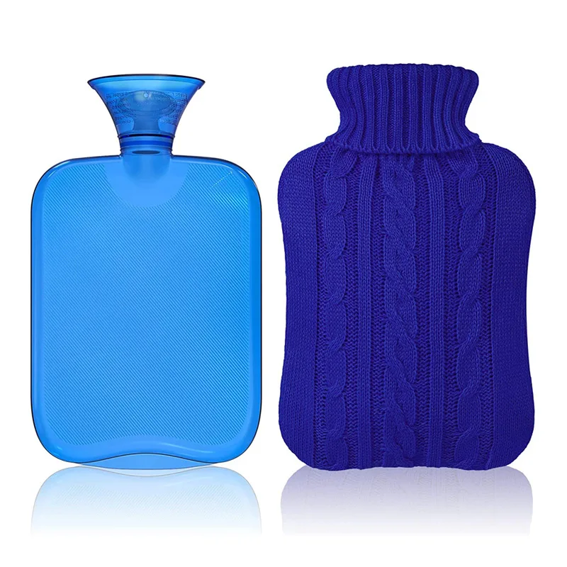 Factory Direct Hot Water Bottle with Knitted Cover Warmer Rubber Bag Poche de Glace Neotech Care Bouilotte Eau Chaude Douce 2022