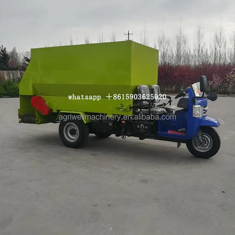 New and Used Three-Wheel Farm Manure Spreader Cattle Feed Cart with Gearbox for Farm Fertilizer Spreading