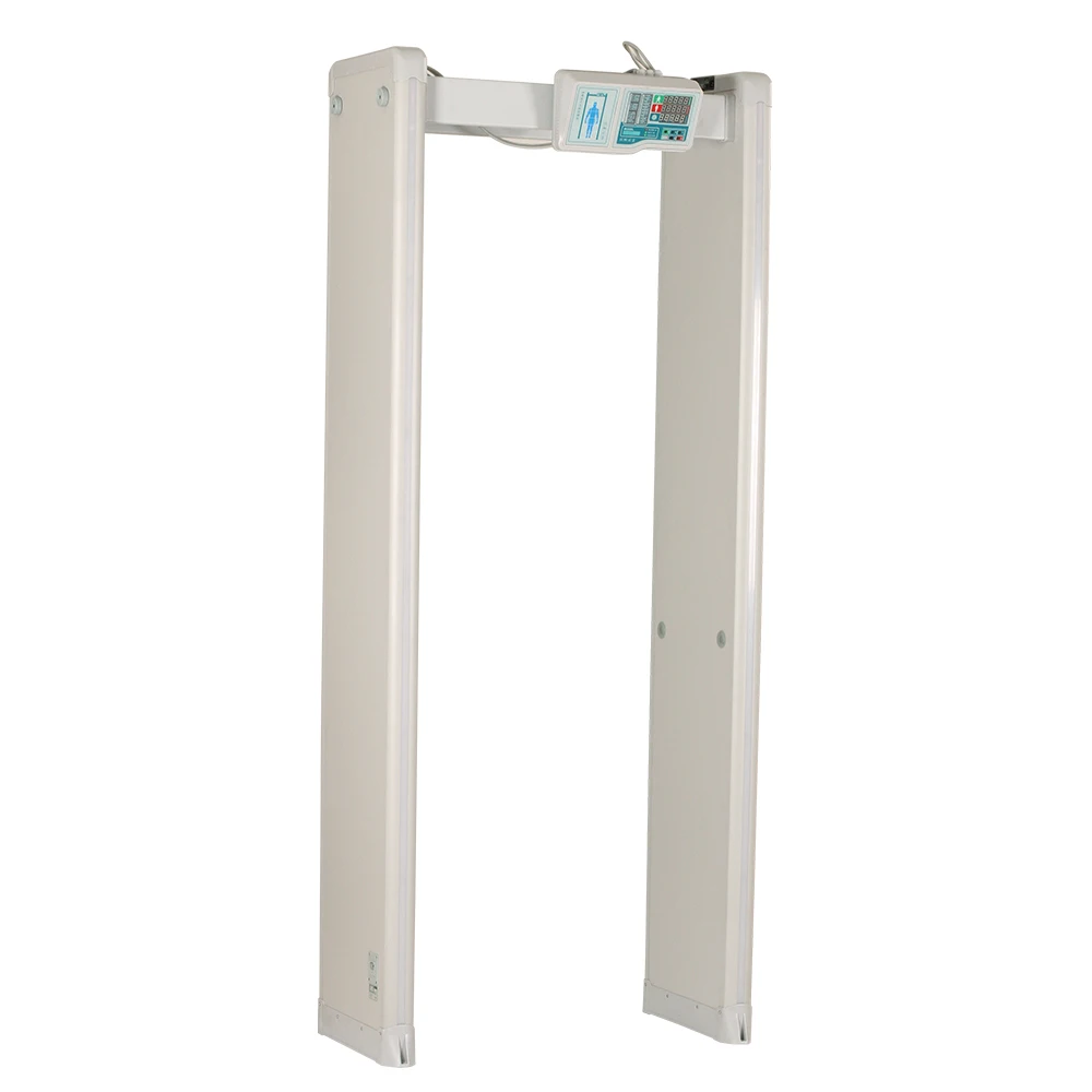 Multi zones walk through metal detector with temperature check function