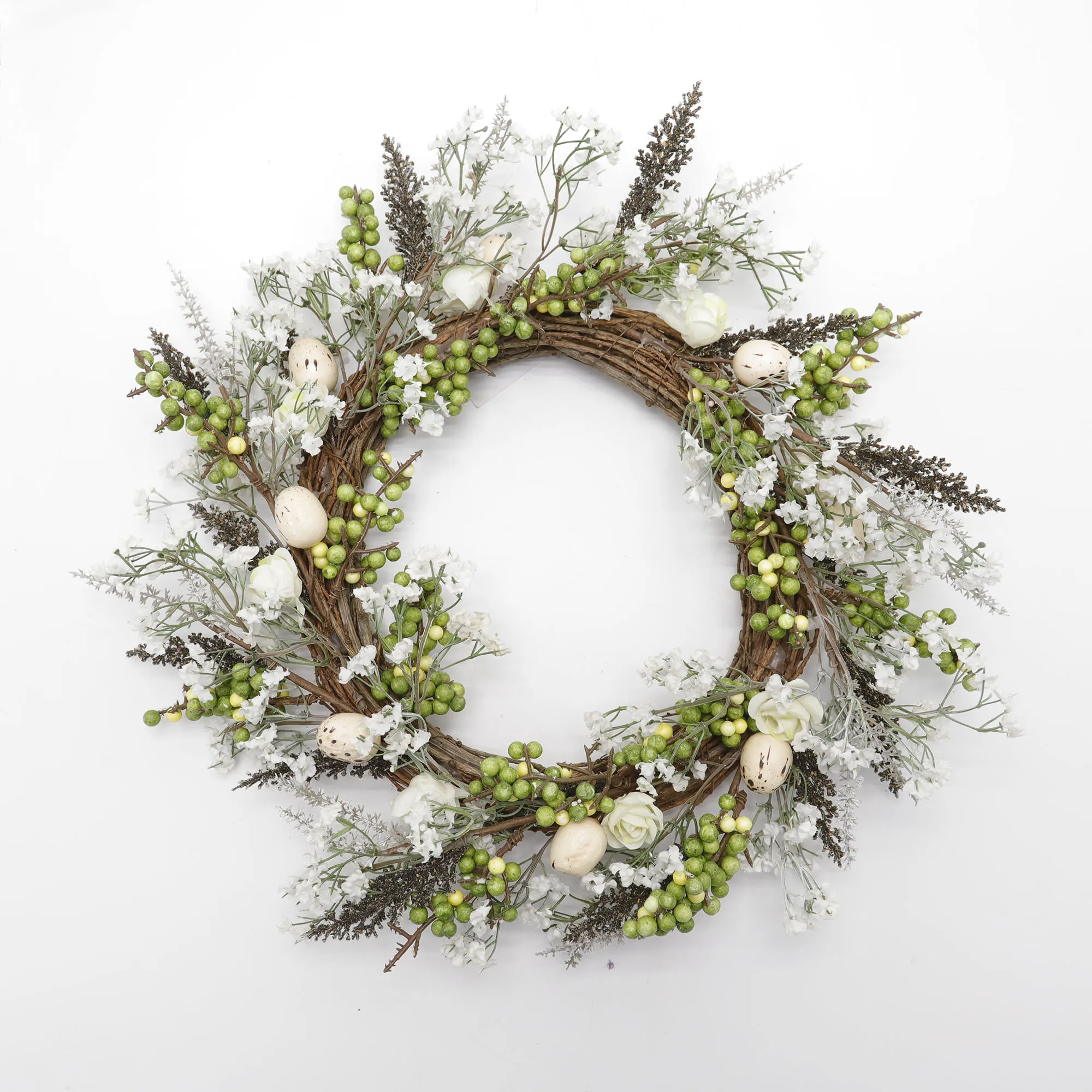 Factory Direct Artificial Daisy Spring Wreaths Front Door Wall Drop Decoration Farmhouse Rustic Easter Eggs Decoration