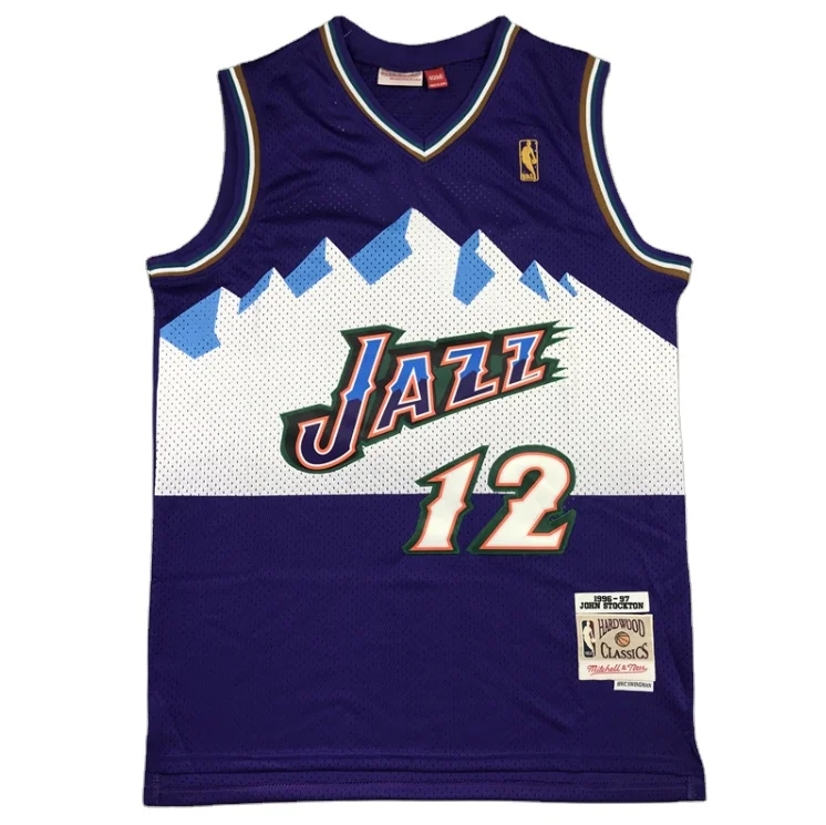 Hot Sales High Quality Retro JAZZ 12 Stitched Jersey Mens Mitchell Basketball Jersey Stock