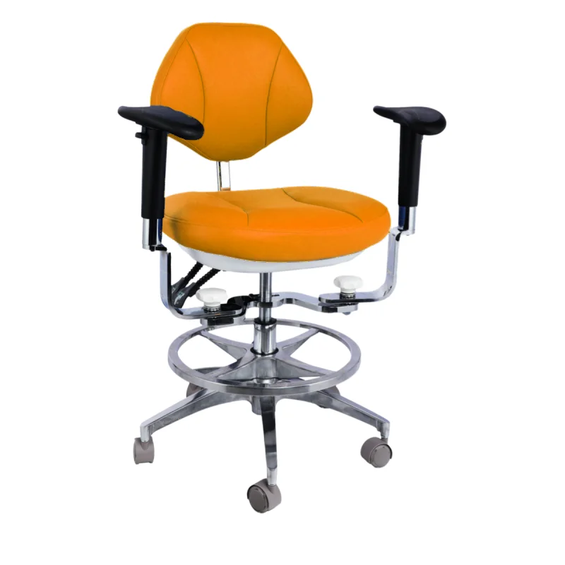 PU Leather Foot Control Operating Armrest Dental Office Chair Dental Medical Microscope Ergonomic Saddle Stool