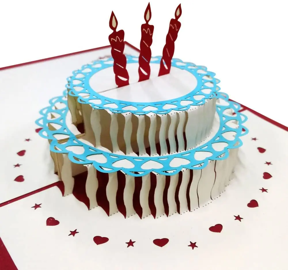 Pop Up Creative 3d Christmas Tree Cards, 3D Handmade Creative Happy Birthday Cards with Envelopes for Xmas New Year Birthday