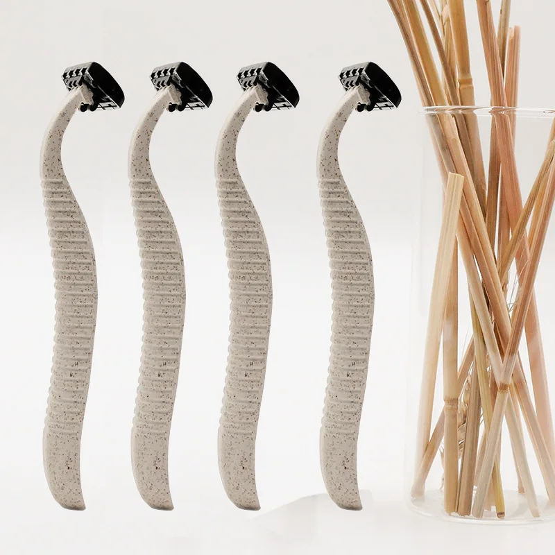 new 2020 biodegradable wheat razor online fashion shaving blades disposable bamboo razor for man