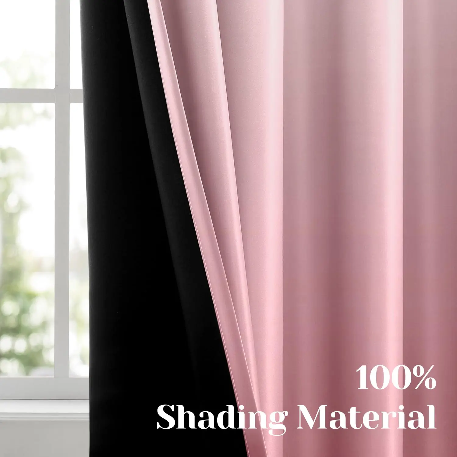 100% Polyester Navy Blue Ombre Blackout Curtains, 52 X 84 Inches Long Grommet Gradient Drapes/