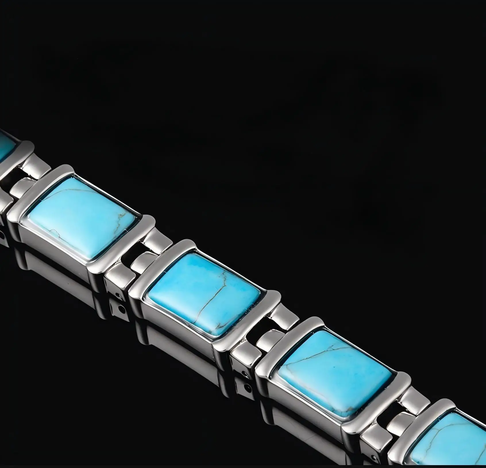 Energinox Turquoise Best Selling Titanium Men Bracelet Bangles and Bracelet Jewelry