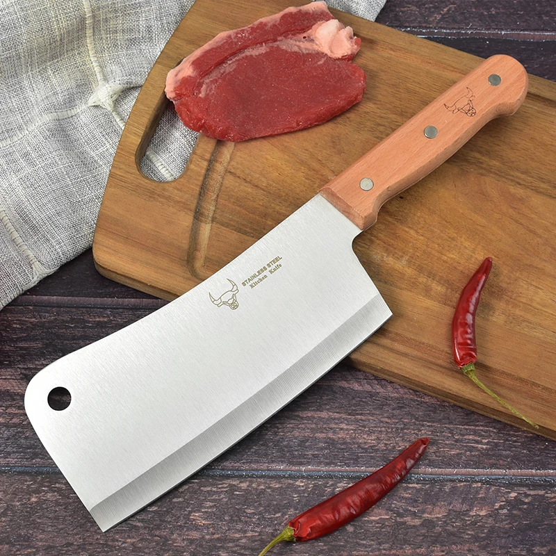  Горячая распродажа 10 дюймов кухонный нож для овощей Разделки мяса сверхмощный измельчитель с деревянной