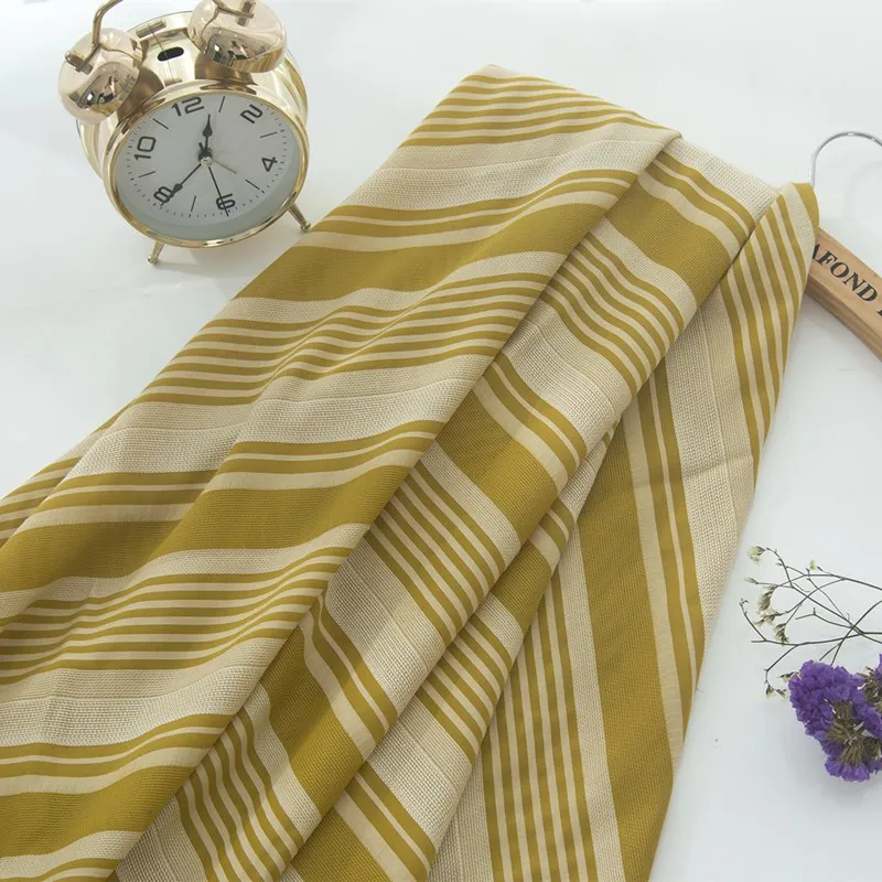 Kunye 24 SS Light Soft Stripe Design Chiffon Rayon Polyester Fabric for Spring Dress Trousers