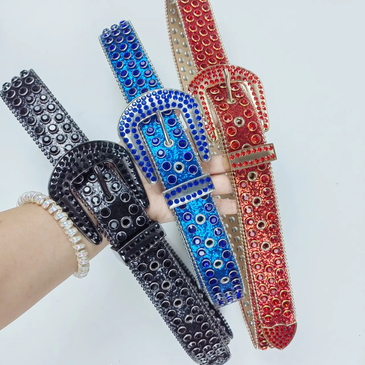 European American Hot Sale Fast Delivery Luxury Available Crystal Western Custom Belt Rhinestone Belts For Men