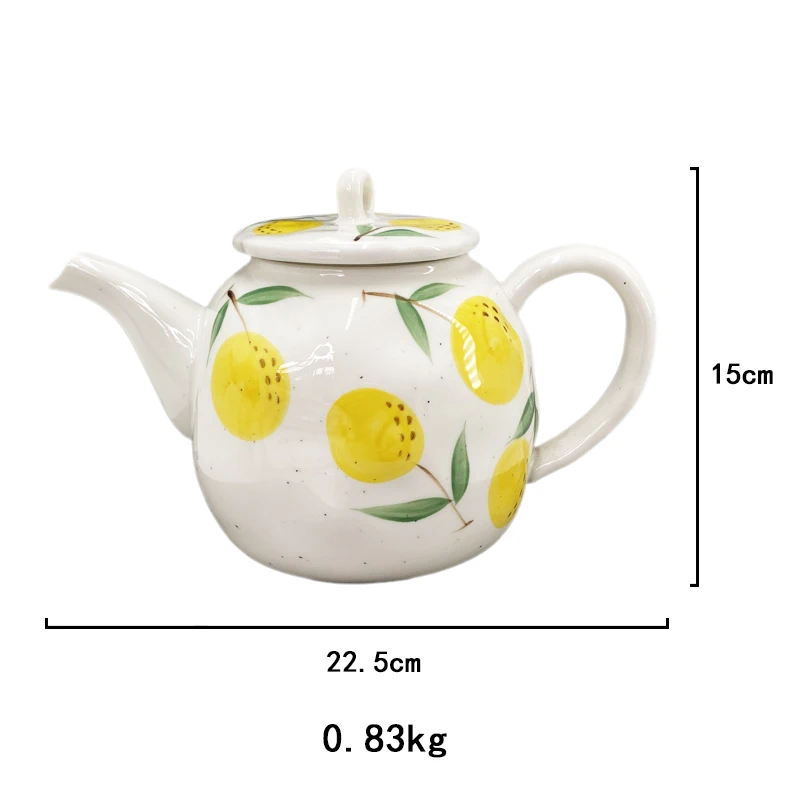 ZC Japanese style ins creative fruit pattern ceramic teapot cute cold kettle cup under glazed hand-painted tea set