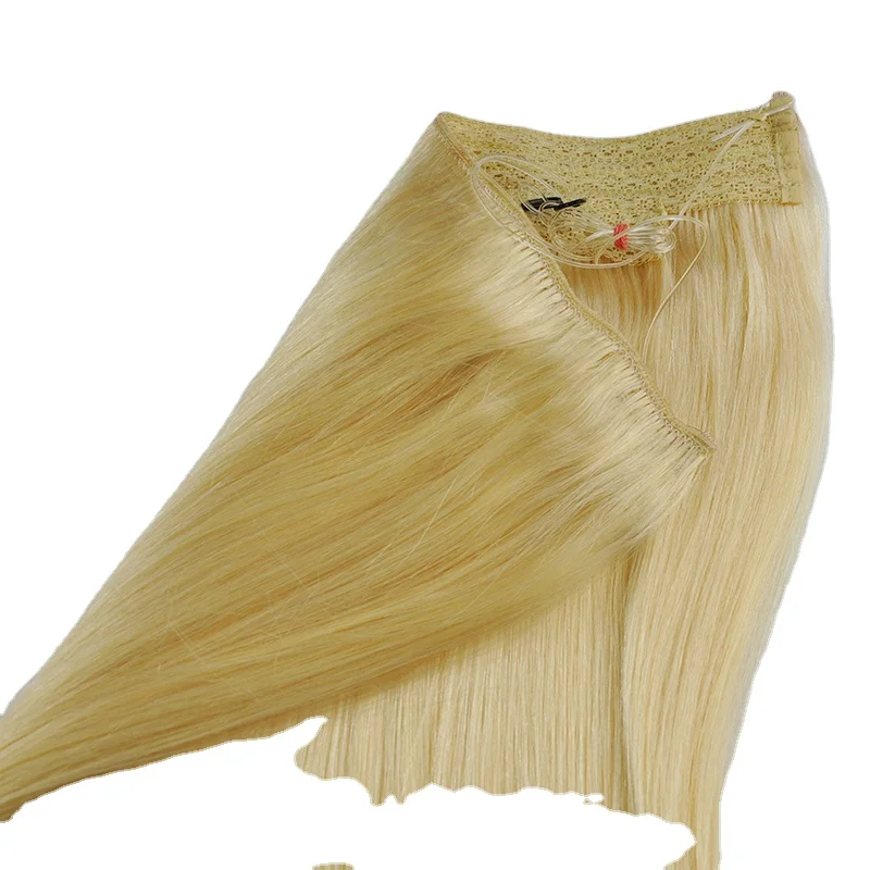 
100% human hair wholesale blonde color 613 human hair fishing line no trace hair extension 