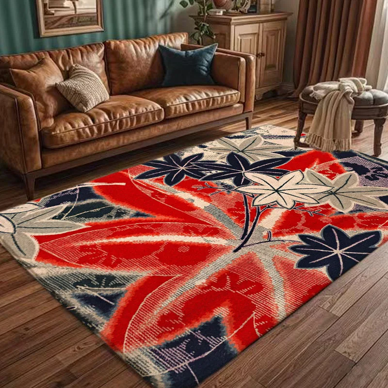 Couture Handmade Modern Style Square Carpet Vintage Print Flocked Braided Rugs for Dining Room and Door Praying Easy-Care