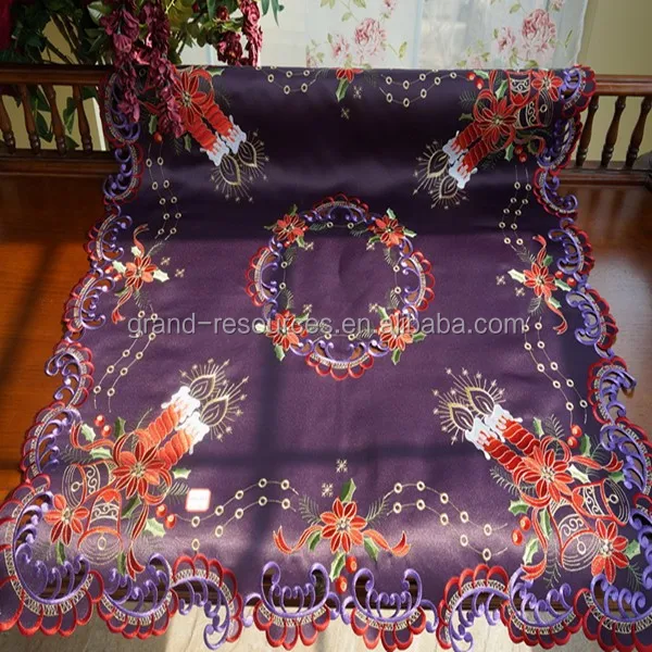 Waterproof Square Plain Embroidery Indian Wedding Tablecloths