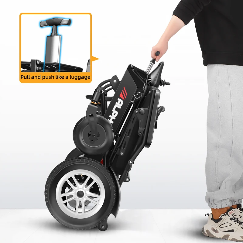 Elderly Travel Portable Electric Wheelchair 23kg Lightweight Foldable Electric Wheelchair with Lithium Battery