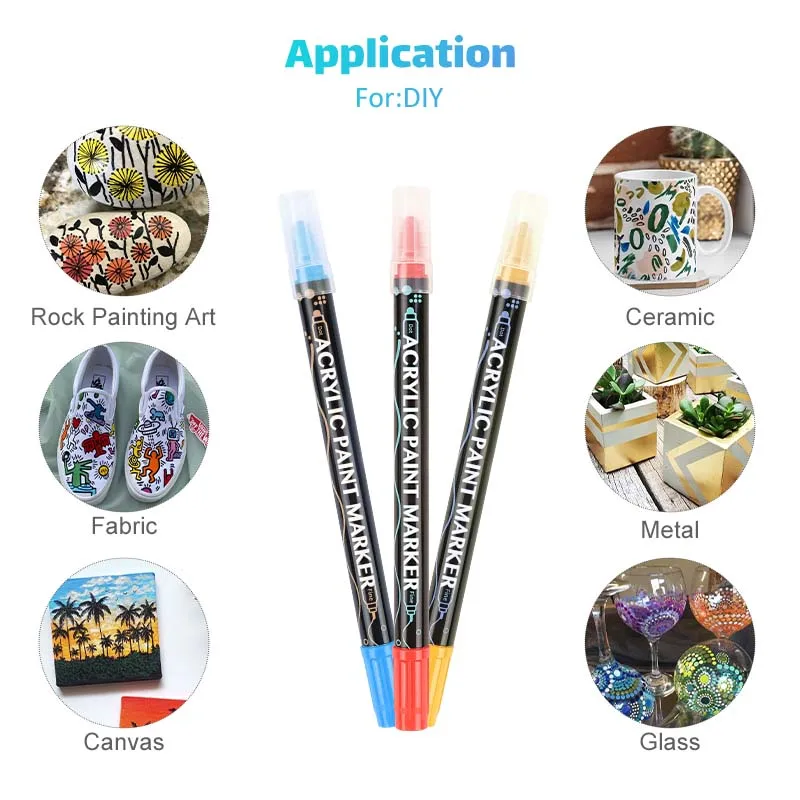Customized Packaging And Pen Barrel Hot Selling Colorful Ink Acrylic Marker For Drawing