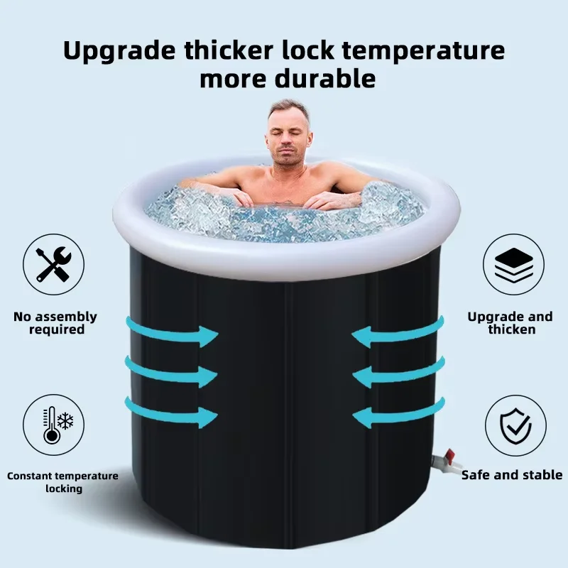 Bathtub Water Therapy Recovery Outdoor Indoor Foldable Adults Athletes Fitness Spa Inflatable Portable Pvc Round Ice Tub