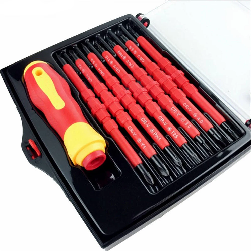 14 IN 1 Screwdriver Set Multi-purpose Magnetic Insulated Electric Hand Screw Driver Set Repair Tools Kit Set