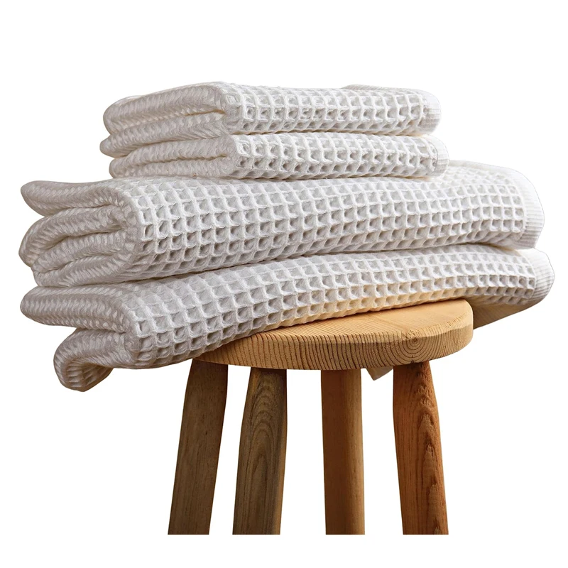 Super Soft Hand Towels Waffle Weave Towel Ultra Absorbent 100% Cotton Towel set for Bathroom