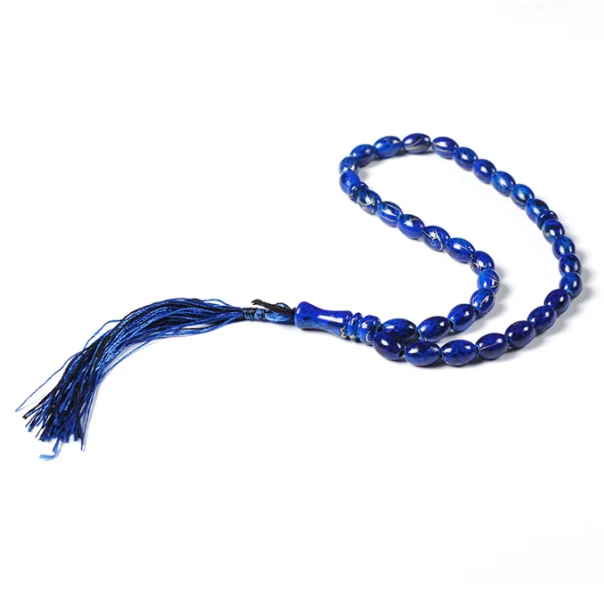 33 Pcs Wholesale Blue Islamic Allah Sapphire Muslim Prayer Beads Rosary Bead