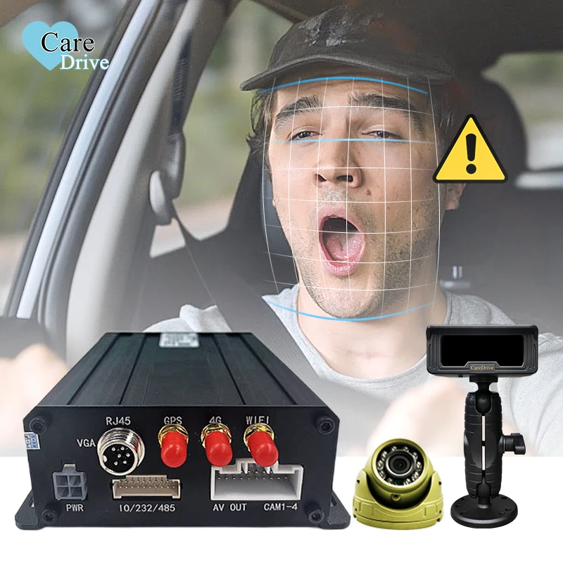 CareDrive MR910-D DSM Driver Fatigue Alarm Alert  3g/4g/WIFI 4CH Fleet GPS Mobile DVR Sleep Sensor Driving Safety Warning System