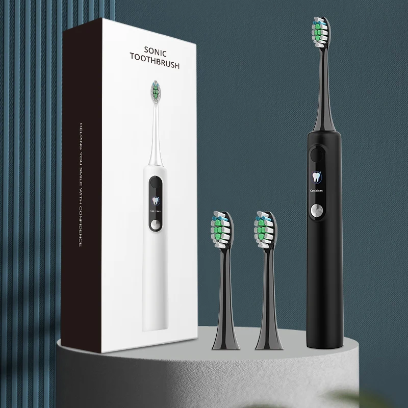 China Manufacturing Oem Luxury sonic Black Vibrating Multi-Function Touch Screen Detachable Travel Electric Toothbrush