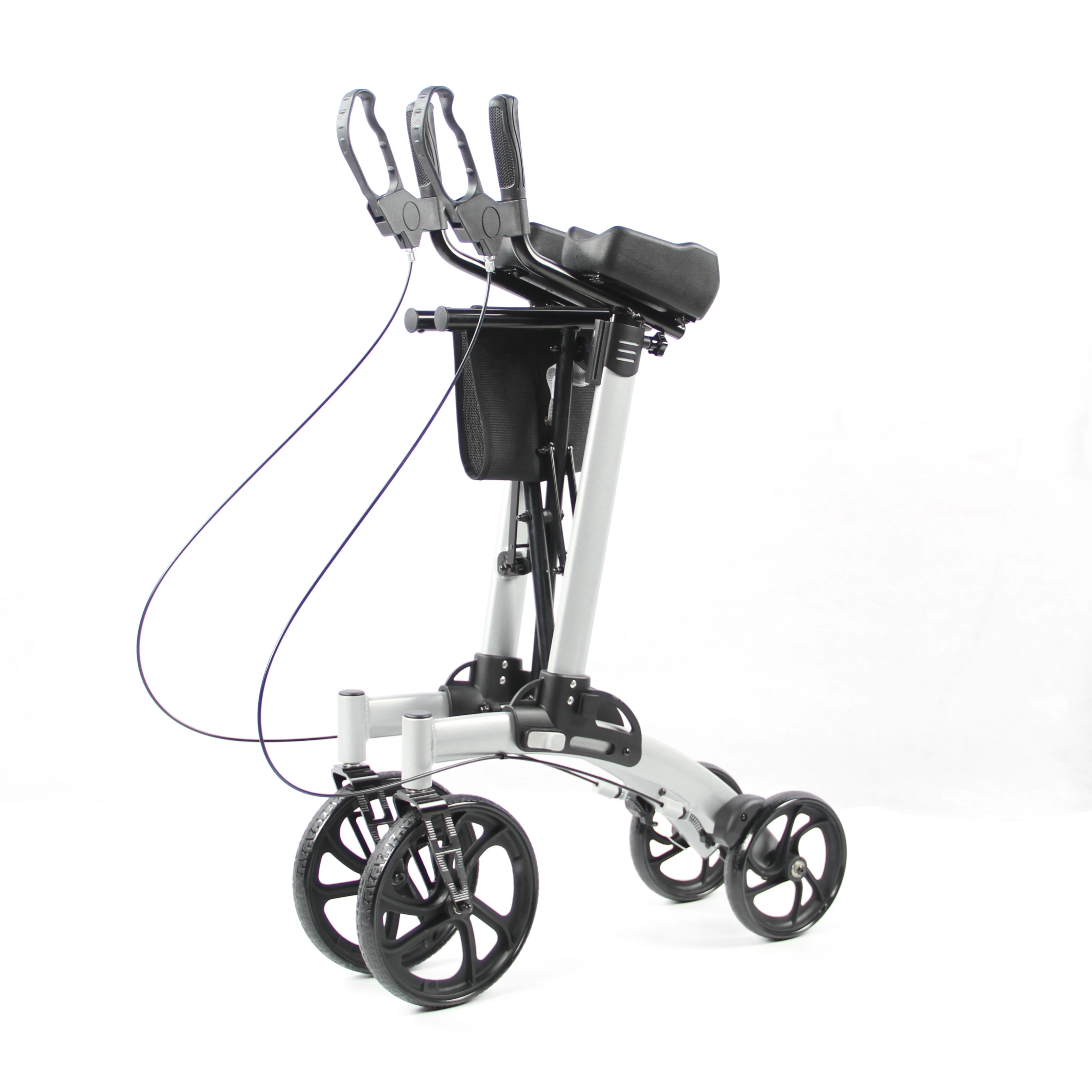 Upright Rollator Walker With Padded Arm and Backrest and Seat For Seniors
