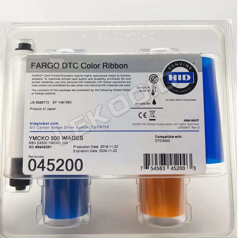 HidFargo DTC4500 DTC4500e YMCKO полноцветная лента