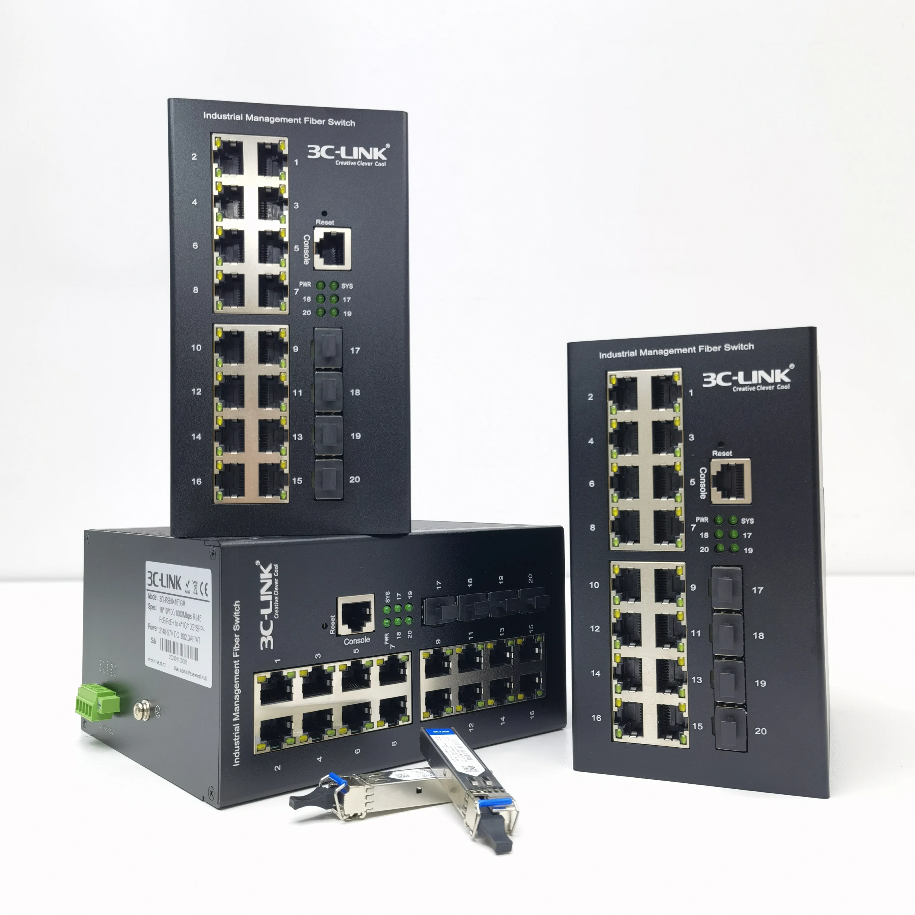 Powerful features L2/L3 Managed 4*10G SFP+ 16 POE ports  Industrial Switch Fiber Optic Switch