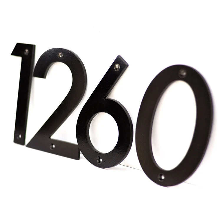 Personalized Address Numbers Color-Anodized Cast Aluminum Numbers Laser Engraving House Number Metal