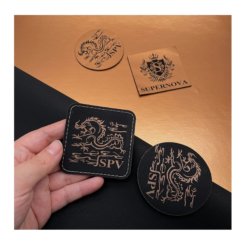 12X24 Inches Pu Leather Sheets Wholesale Custom Laser Engraving Iron-On Leather For Hat Patches With Gray Back and Adhesive