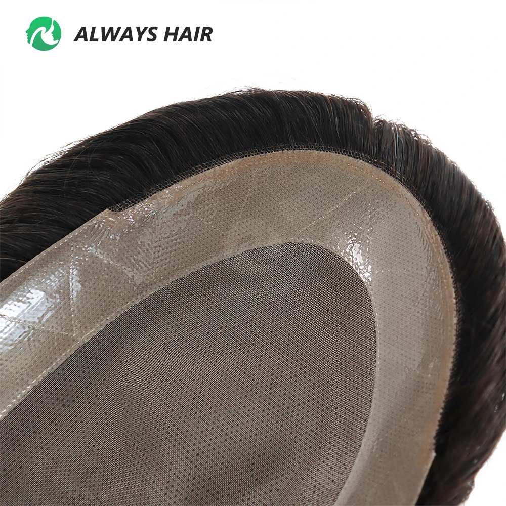 Fine Mono - New Arrivals Large Stock Fine Mono Indian Human Hair Patch System Wholesale for Men 6x9 7x9 7x10 8x10 8x11 9x11