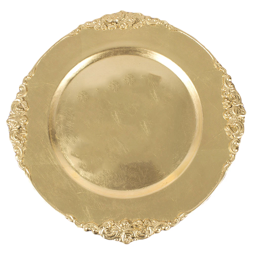 Wedding decorative gold charger disposable plastic plates for party
