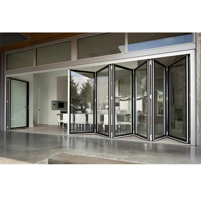 Exterior Bifold Doors Aluminum Profile Patio Tempered Glass Bi