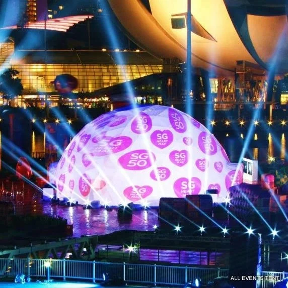Large commercial geodesic dome tent for party sale
