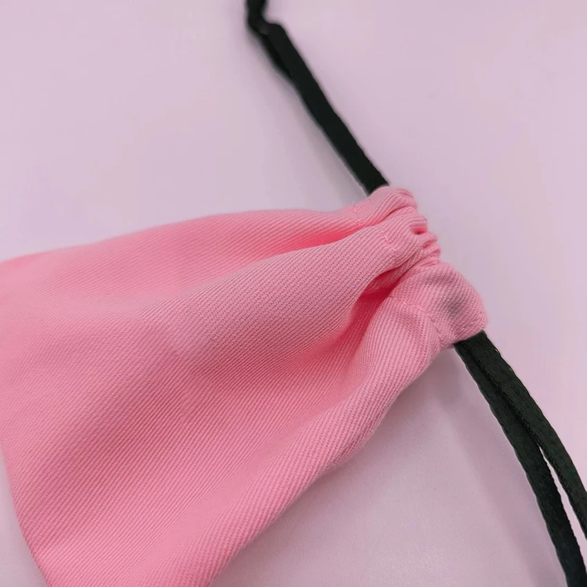 Pink Canvas Jewelry Drawstring Pouch Reusable Gift Watch Jewelry Box Packaging Bag Eco-friendly Necklace Ring Storage Dust Bag