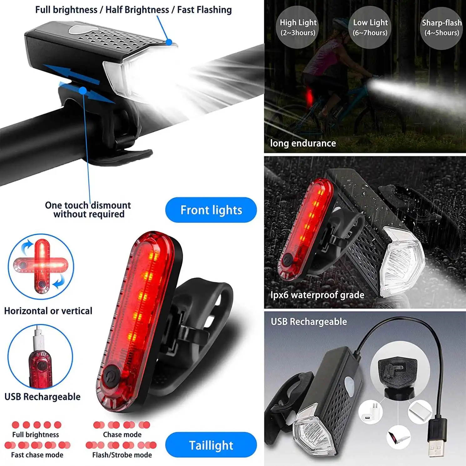 Istaride Super Bright Bike Light Set Lock Water Cup Phone seat Mirror Bicycle Bell Bicycle Accessories