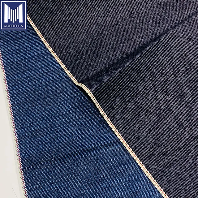 9oz high quality japanese denim fabric denim jeans fabric material dark bule warp indigo weft color customized available