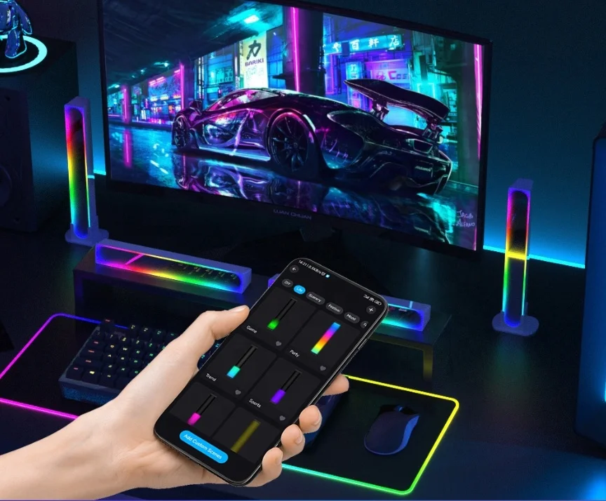 New Smart Glide RGB Multicolor Music Sync Home Decor LED Light Bar for Gaming Streaming Dynamic Light Effects