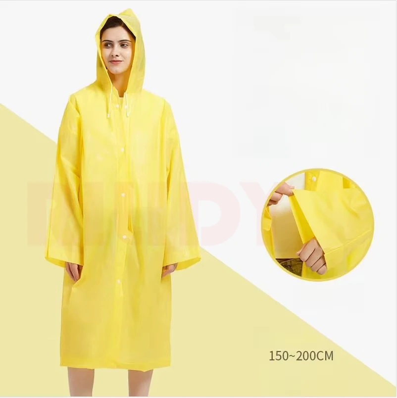 Non disposable thickened adult raincoat manufacturer direct sales outdoor travel EVA raincoat