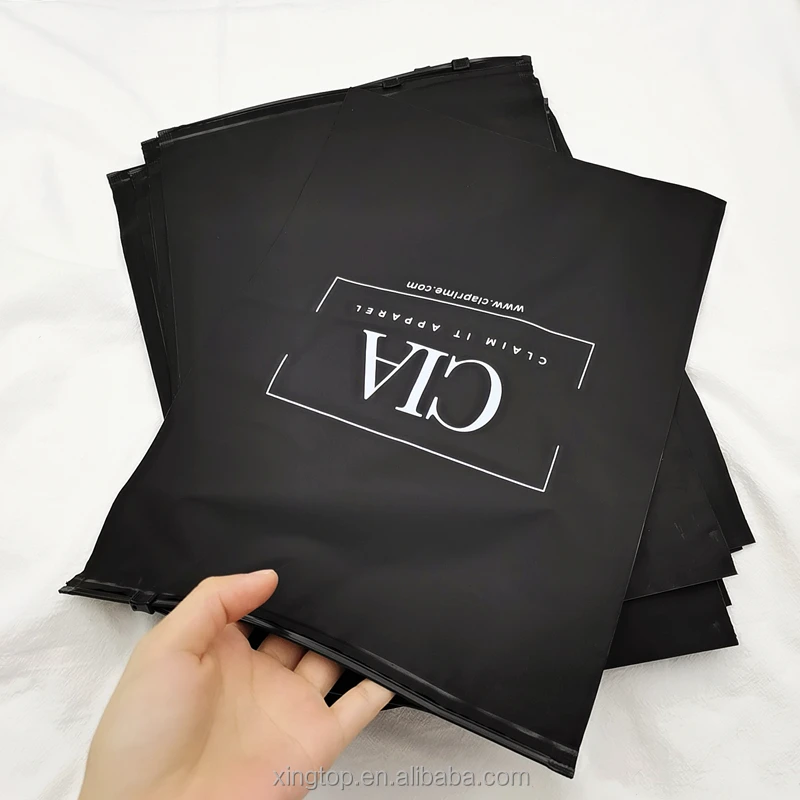 In Stock Clothing Zipper Packaging Frosted Zipper Bags Custom Frosted Matte Black Ziplock Shipping Bag For Bikini