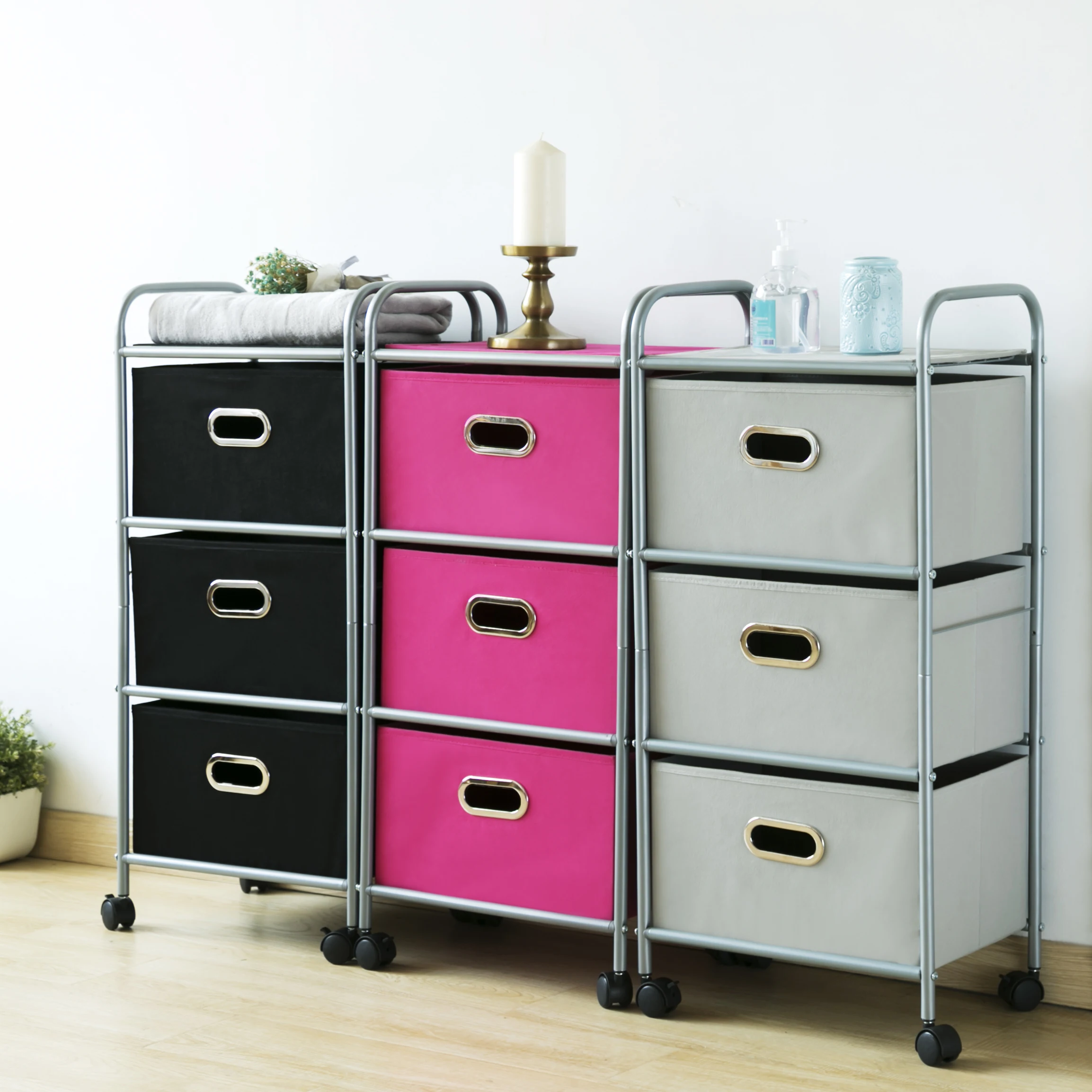 Оптовая продажа 3 яруса утилита металлопроката корзина для прачечной многофункциональная тележка одежда игрушки хранения Организатор ящик коробка