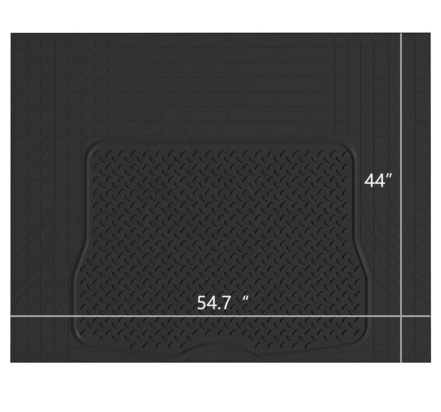 HIGHER Trimmable to Fit for Car, SUV, Van, Trucks Protector Heavy Duty Rubber CAR Trunk Mat Cargo Liner Mat