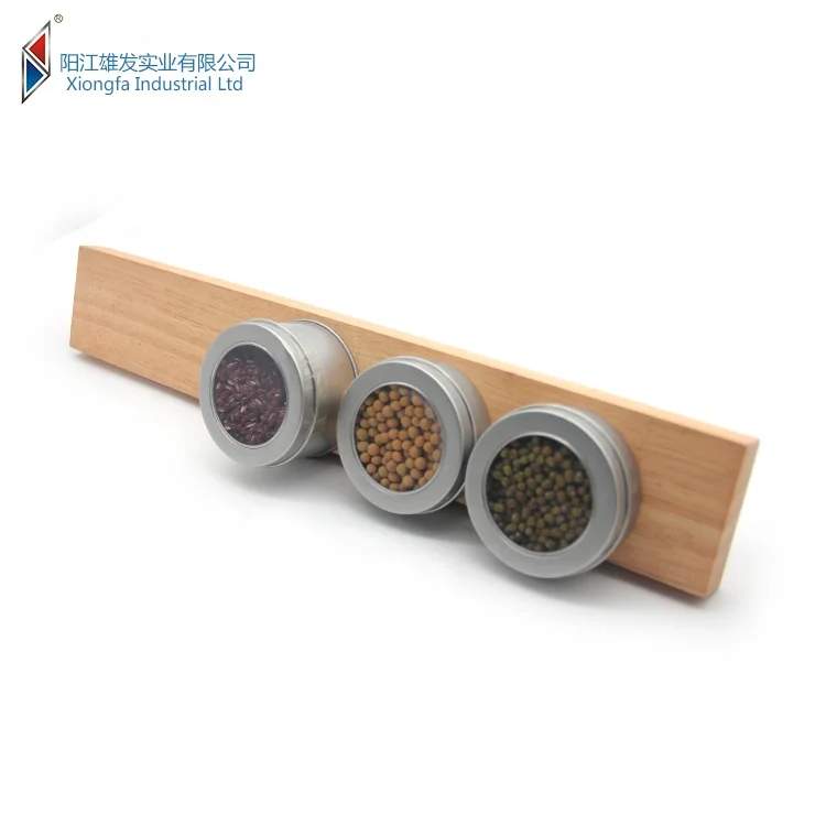 Hot Sale 14 Inch Eco friendly Bamboo Rubber Wood Magnetic Knife Block Magnetic Knife Strip with Stainless Steel Back Bracket