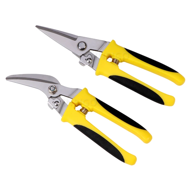 Factory direct sale wholesale TPR rubber handle cable wire cutter electrician scissors multifunction powerful tin snips